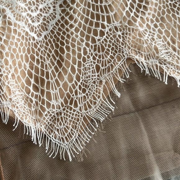 MESH NUDE AND WHITE LACE MINI DRESS - Picture 5 of 5